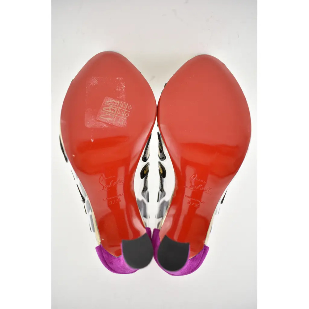 Christian Louboutin Black and Gold Heels with Pink Accents - Picture 12 of 12